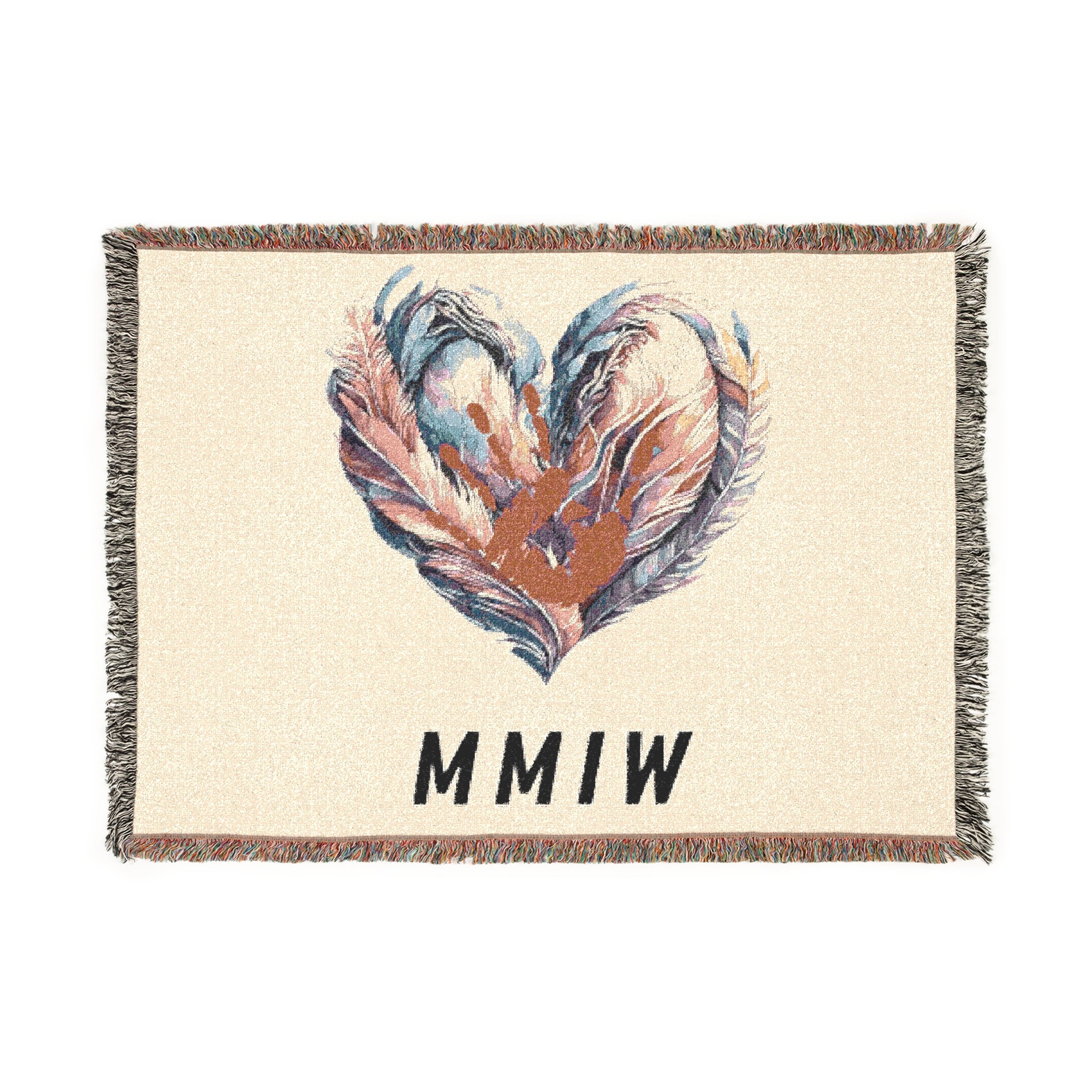 A MMIW Woven Blanket - Cozy Heart Design for Comfort & Awareness