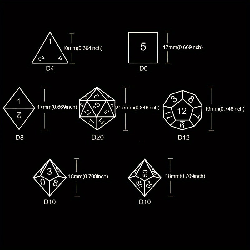 Z Dragon King's Eye Polyhedral Dice Set - 7 Piece