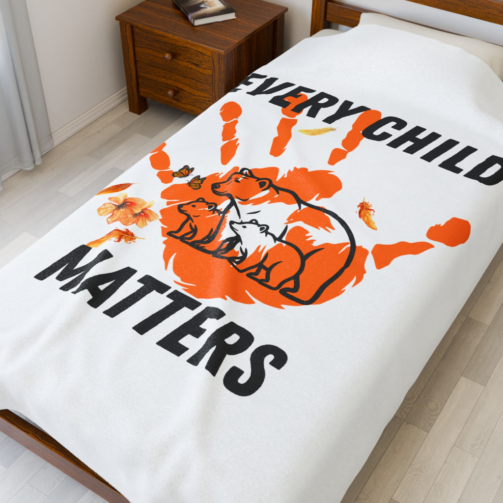 Every Child Matters Velveteen Plush Blanket - Cozy Throw with Inspiring Design