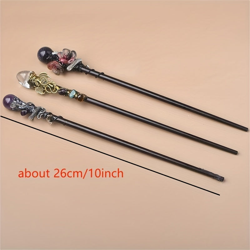 Handcrafted Crystal Witch Wands – Elegant Cosplay & Costume Accessory