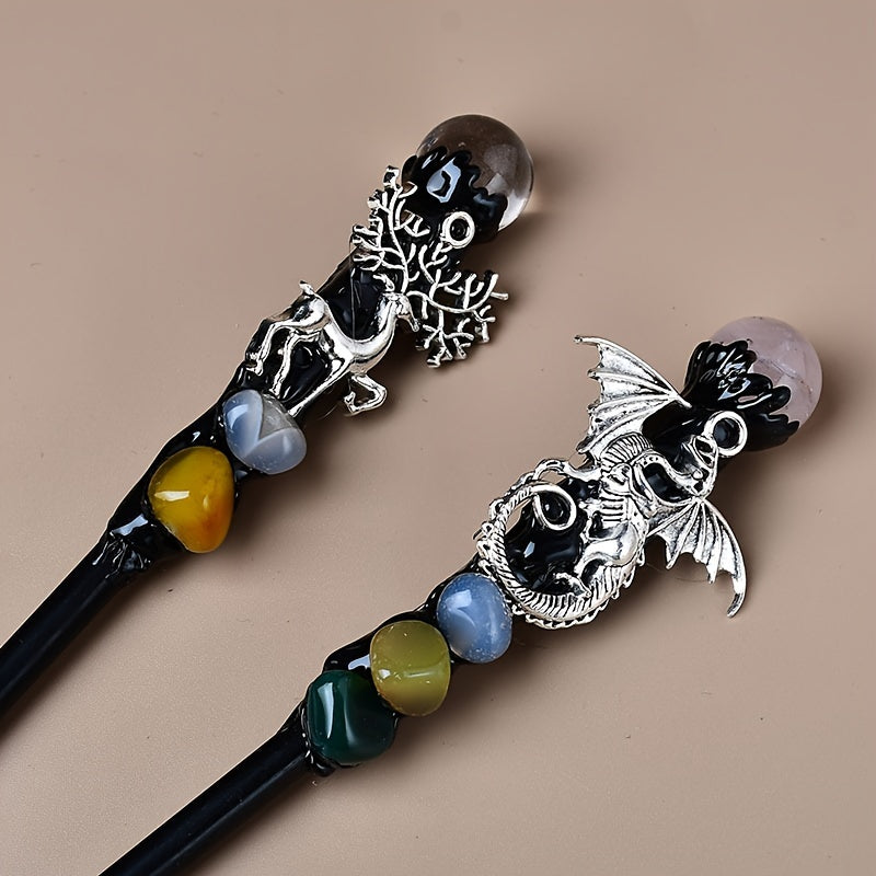 Handcrafted Crystal Witch Wands – Elegant Cosplay & Costume Accessory