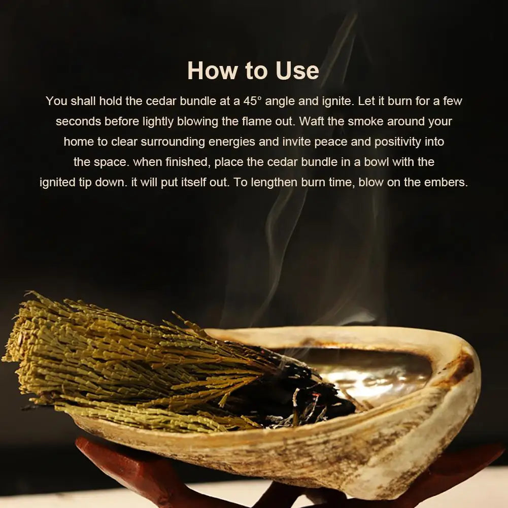 Smudging Kit with White Sage, Cedar, Rose Sage, Blue Sage, Palo Santo, Abalone & Stand, Smudge Feather